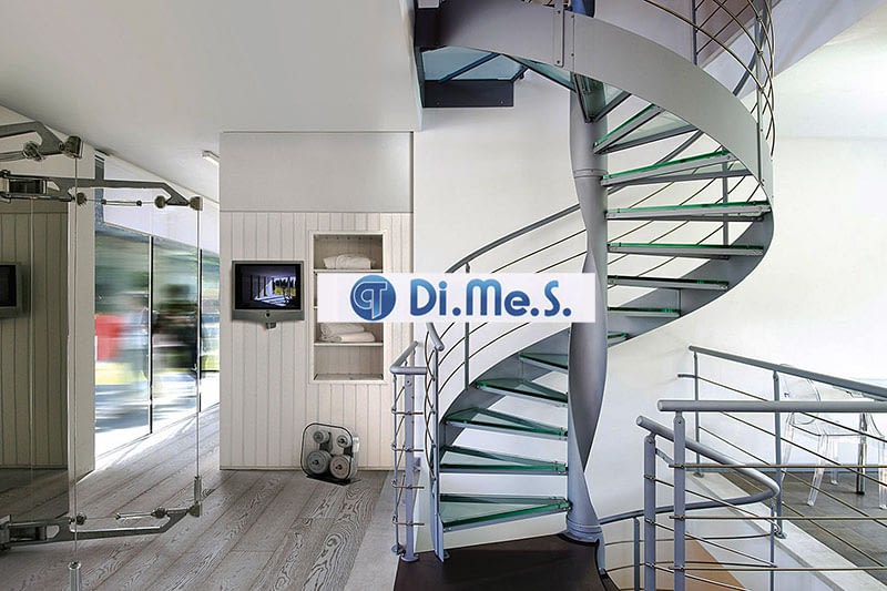 Scala a chiocciola in metallo di Dimes Scale Milano